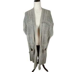 Max Edition Boho Dolman Sleeve Duster Open Cardigan Women’s L Long Striped NEW